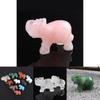 Elefante Exquisito Esculpido à Mão Pedra Natural Jaspe Turquesa Malaquita Cristal de Quartzo Ornamento Para Elegância Atemporal