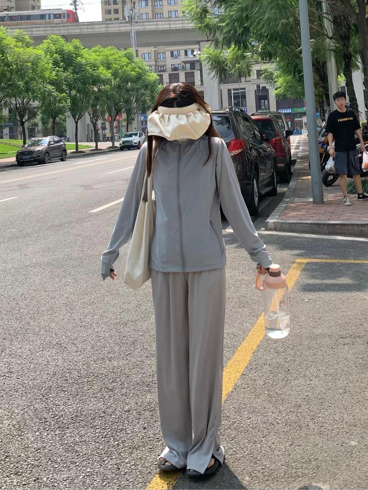 

Женское солнцезащитное худи с защитой от УФ-лучей, UPF50+, ледяной шелк, дышащее, влагоотводящее, с длинным рукавом XL (166-173 cm height) серый