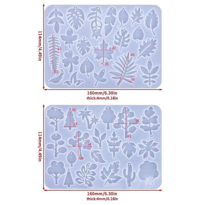 Flexible Silicone Earwear Mold Crystal Epoxy Leaf Earrings Mould Personalized Ear Pendant Mold Jewelry Making Supplies