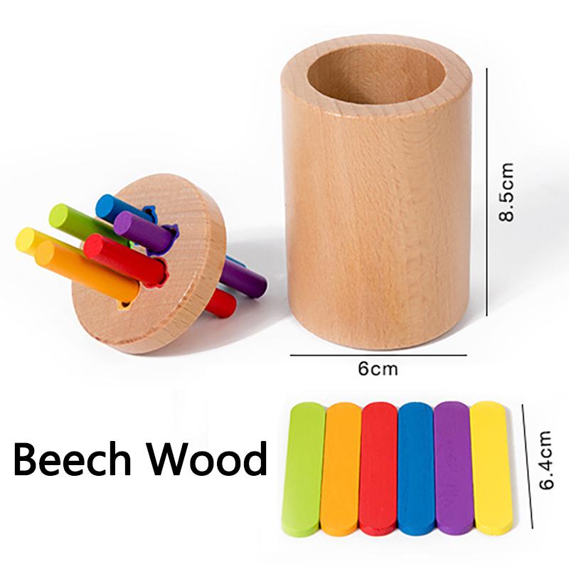 Baby Sinnesspiel Montessori Spielzeug Farbe Form Sortierbox Objektpermanenz Münzstab Parish Kinder Frühe pädagogische Holzspielzeuge