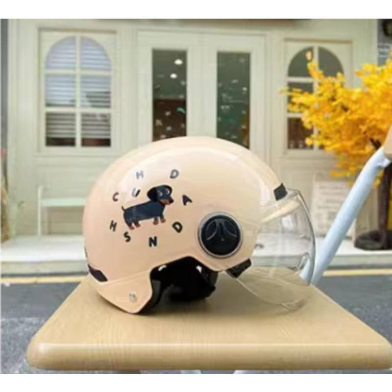 Little Black Dog C Electric Vehicle Helmet Cute Pass Hard Hat Women s Breathable Sunscreen Motorcycle Hat Tide
