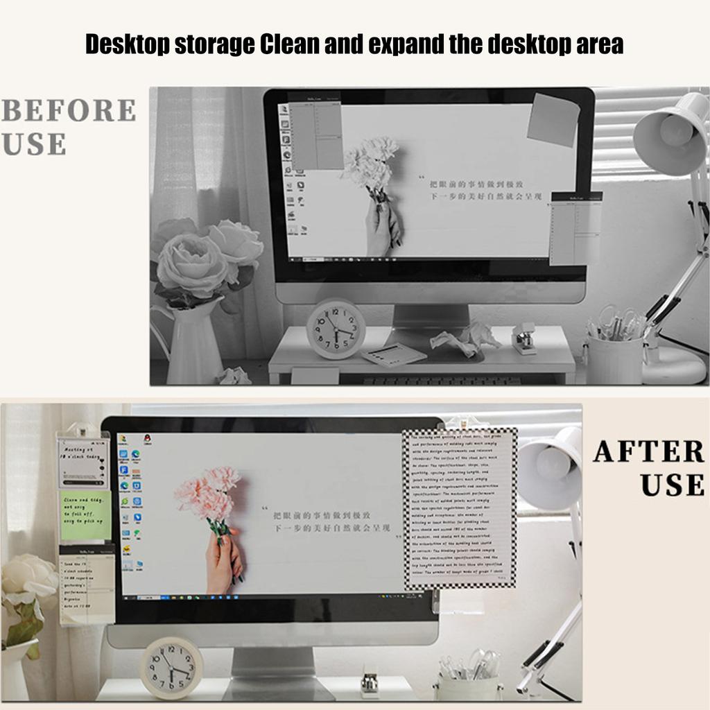 Computer-Monitor-Memoboard mit Handyhalter Klare Computer-Seitenwand Memo Kreative Monitor-Seitenwand für Büro Zuhause