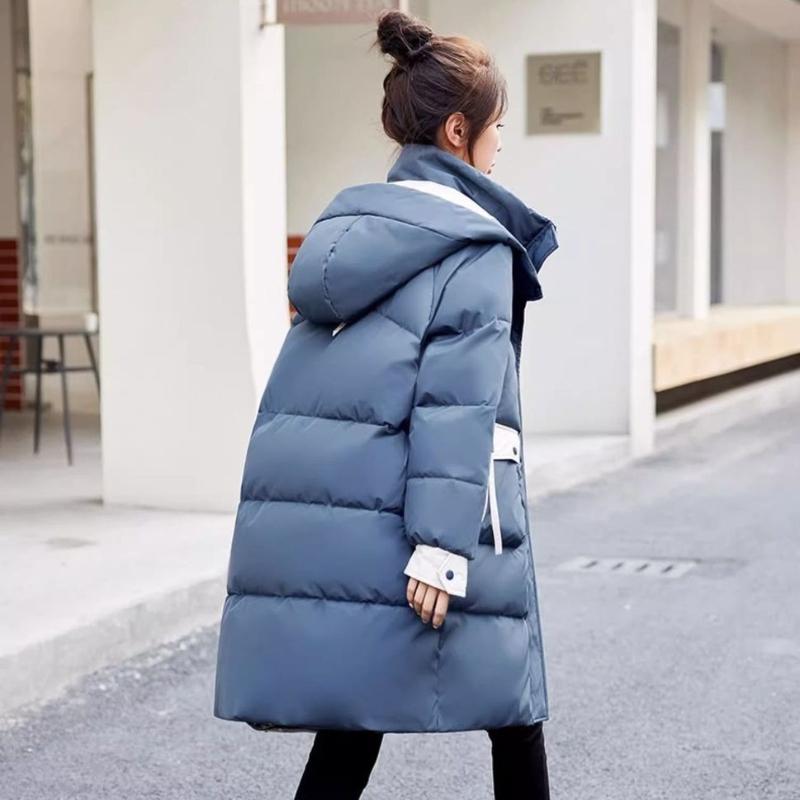 Winter Women Loose Thickened Cotton Coat Korean Fashion Mid Long Clothes