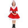 Barn Flickor Jultomte Jul Röd Huvförsedd Sammetsklänning Barn Jul Nyår Cosplay Kostymer Förskoleföreställning Rollspelsdräkt