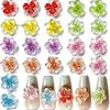 50Pcs 3D Ice Translucent Gradient Blossom Flowers Nail Charms Luminous Manicure Art Decorations for Nail Design