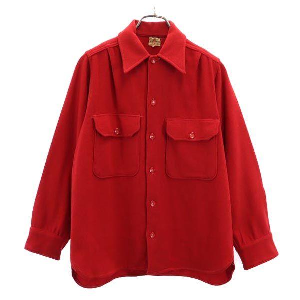 BRENT 40s Vintage Triangle Gusset Long Sleeve Shirt 15.5 Red Women Used