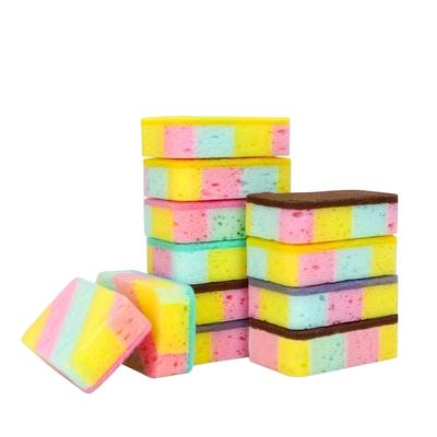 10 Stück Farbe Zufällig Spülschwamm, Küchenreinigung Und Spülbürste