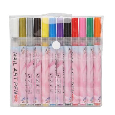 12 Colors Nail Art Pens Set Quick Dry Portable Long Lasting Nail Painting Drawing Pens for Details