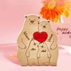 Handcrafted Wooden Bear Puzzle Set - Mother & Child Carving Ornament