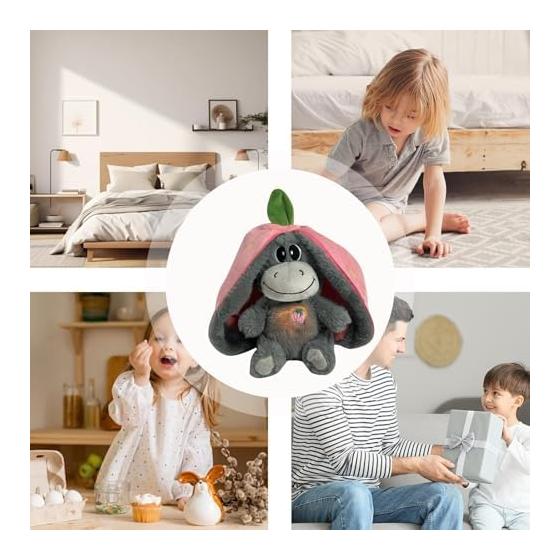 Relaxation Breathing Animal Soothing Music Doll Sleep Pet Plush Toy with Music and Light, Cute Stuffed Animal for Kids and Adults