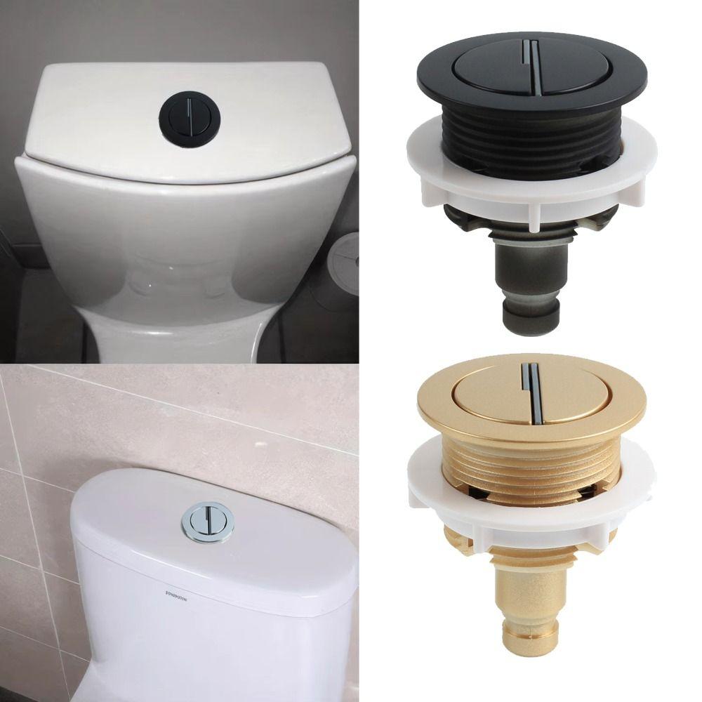 Round Shape Toilet Push Button Chrome Plating Water Tank Push Button Fits 38mm Cover Hole