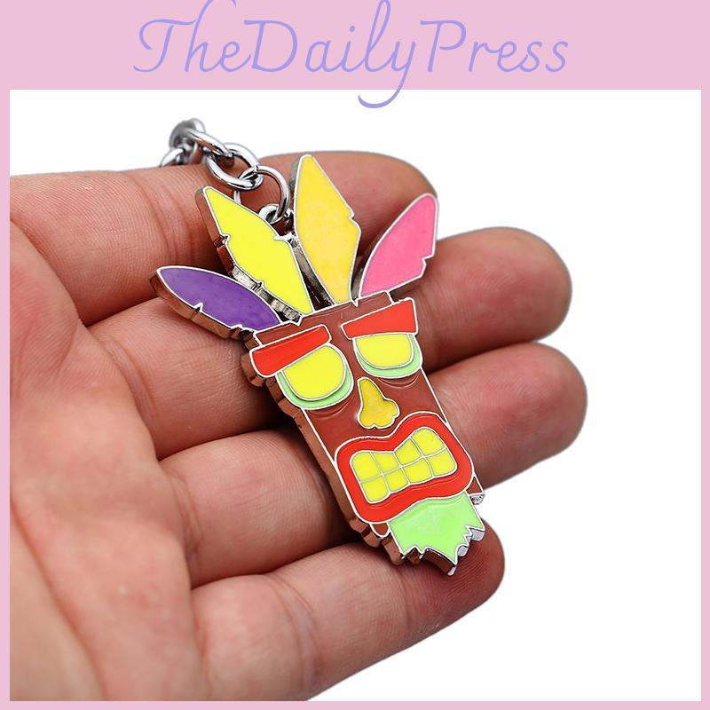 Premium Kvalitet Crash Bandicoot Actionfigur Aku Maske Dr Neo Cortex Nøkkelring Anheng