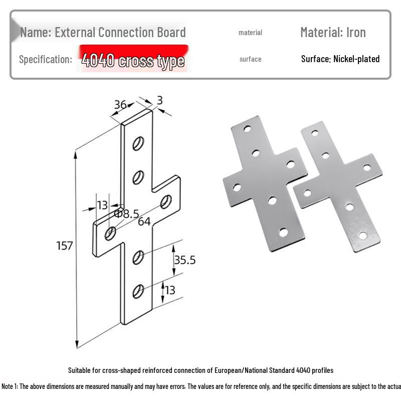 Plaque de Connexion d'Angle en Aluminium pour Profilés 20/30/40 avec Fixations