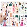 Original Antique Girl Cartoon Creative Chinese Style Jigsaw Puzzle Set Sticker