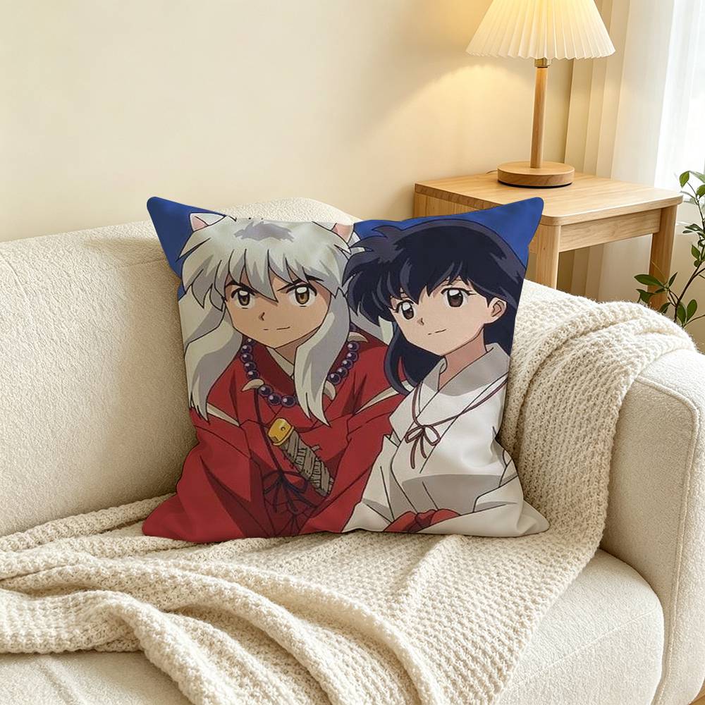 Anime I-Inuyasha Pillow Case Square Double-Sided Sofa Cushion Cover Bedroom Bedside Pillow