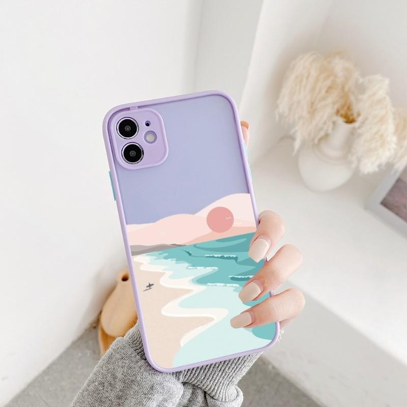 Geometric Minimalist Phone Case For IPhone 14 13 12 11 Mini Pro Max XS X Max XR 8 7 Plus SE 2022 Skin Color Phone Cover