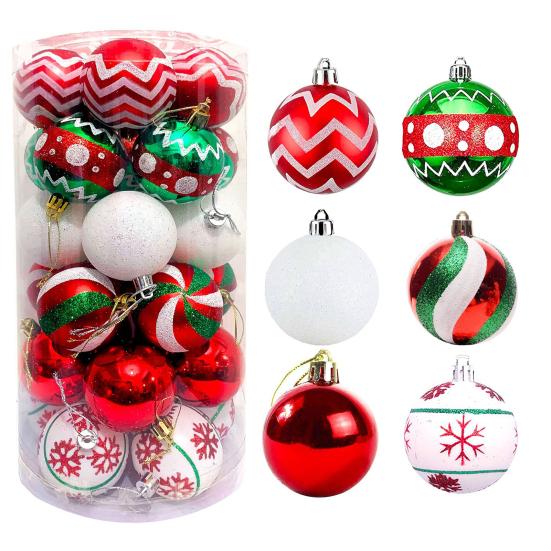 Pcs Christmas Balls Ornaments 2.4 Inch Small Shatterproof Plastic Balls