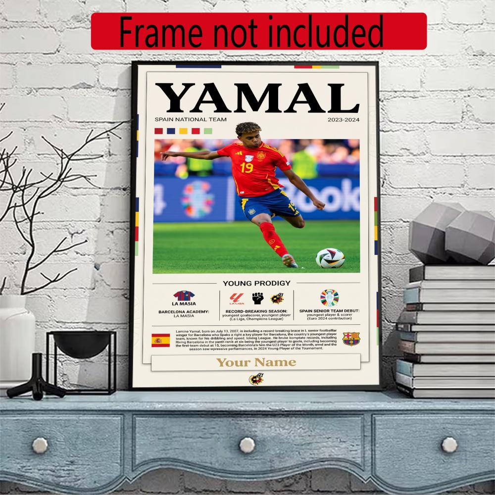 Lamin Yamal Customize Text Diamond Painting Round Diamond Mosaic Suitable For Beginners Diamond Painting Rhinestones Gift Frameless