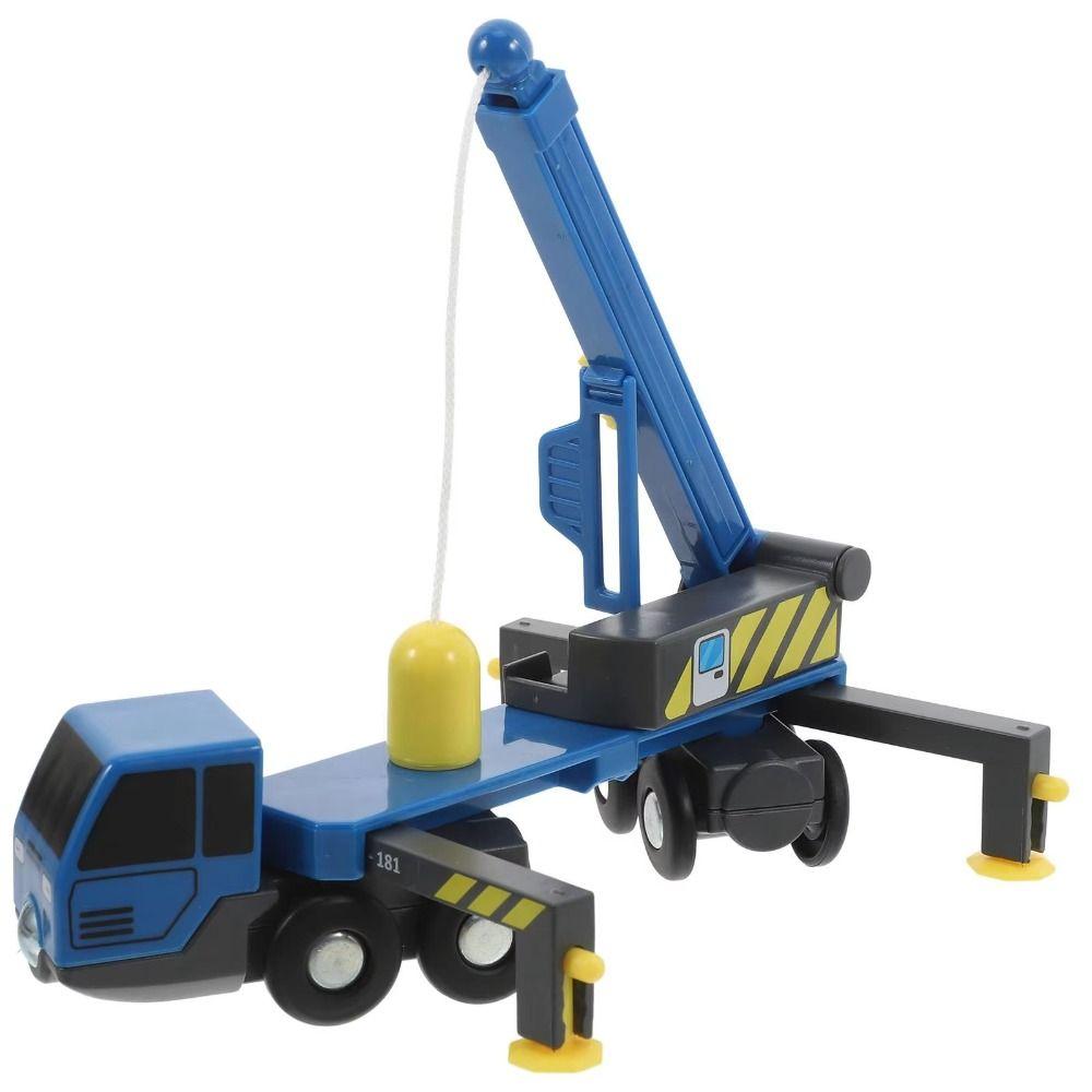 Telescopic Arm Lifting Truck Toy Vehicle Toys Wood Train Track Toy Crane Car Model Children's Gift