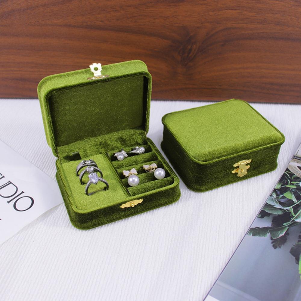 Necklace Storage Box Scratch Resistant Velvet Jewelry Box Flocking Storage Case Ring Earrings Holder For Jewelry Travel