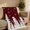 Red Plaid Winter Pack Throw Short Plush Throw Blanket Soft Skin-Friendly Multi-Scene Home Office