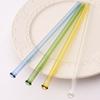 5pcs High Borosilicate Glass Straw Sets Colorful Straight Glass Straw Milk Tea Juice Cocktail Straw with Brush Bar Accessories