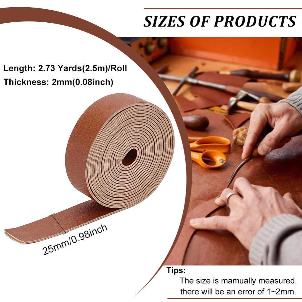 1 Inch Wide Single Side Leather Strip 98 Inch Long Double Sided Smooth Leather Strip for DIY Craft Projects Pet Collars Belts