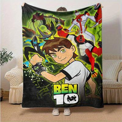 1pc, Ben 10 Alien Force Throw Blanket, Soft & Cozy Coverlet for Friends, Perfect for Bedding, Couch, Travel, Camping, Car, Beach, Office Nap, Gift Ide