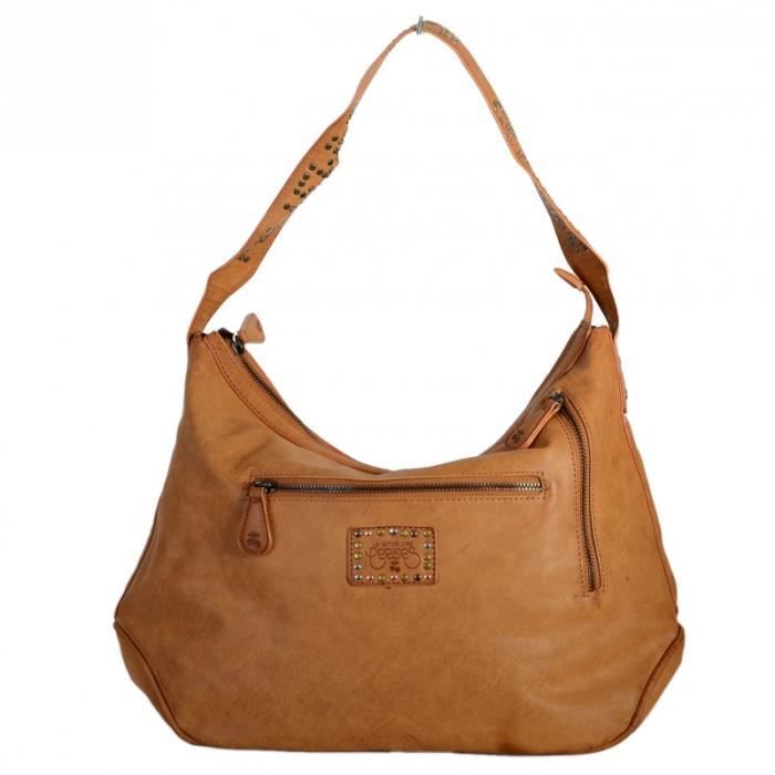 Sac - le temps des cerises - fresh 2 - cognac - 2 compartiments zippés - mixte