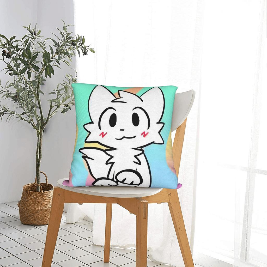 Boykisser Silly Cat Square Pillow Cases Cute Furry Cushion Covers Awesome Zippered Decor Pillowcase for Living Room 40x40cm