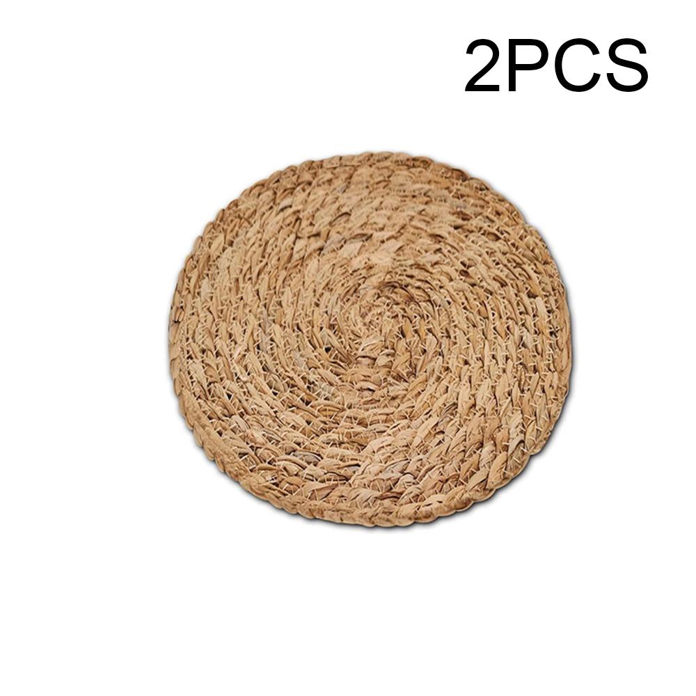 

Runtowo 2/4pcs Hand Woven Rattan Weave Placemats,Wedding Birthday Anniversary Party Table Decor ,Baby Shower Rustic Wedding