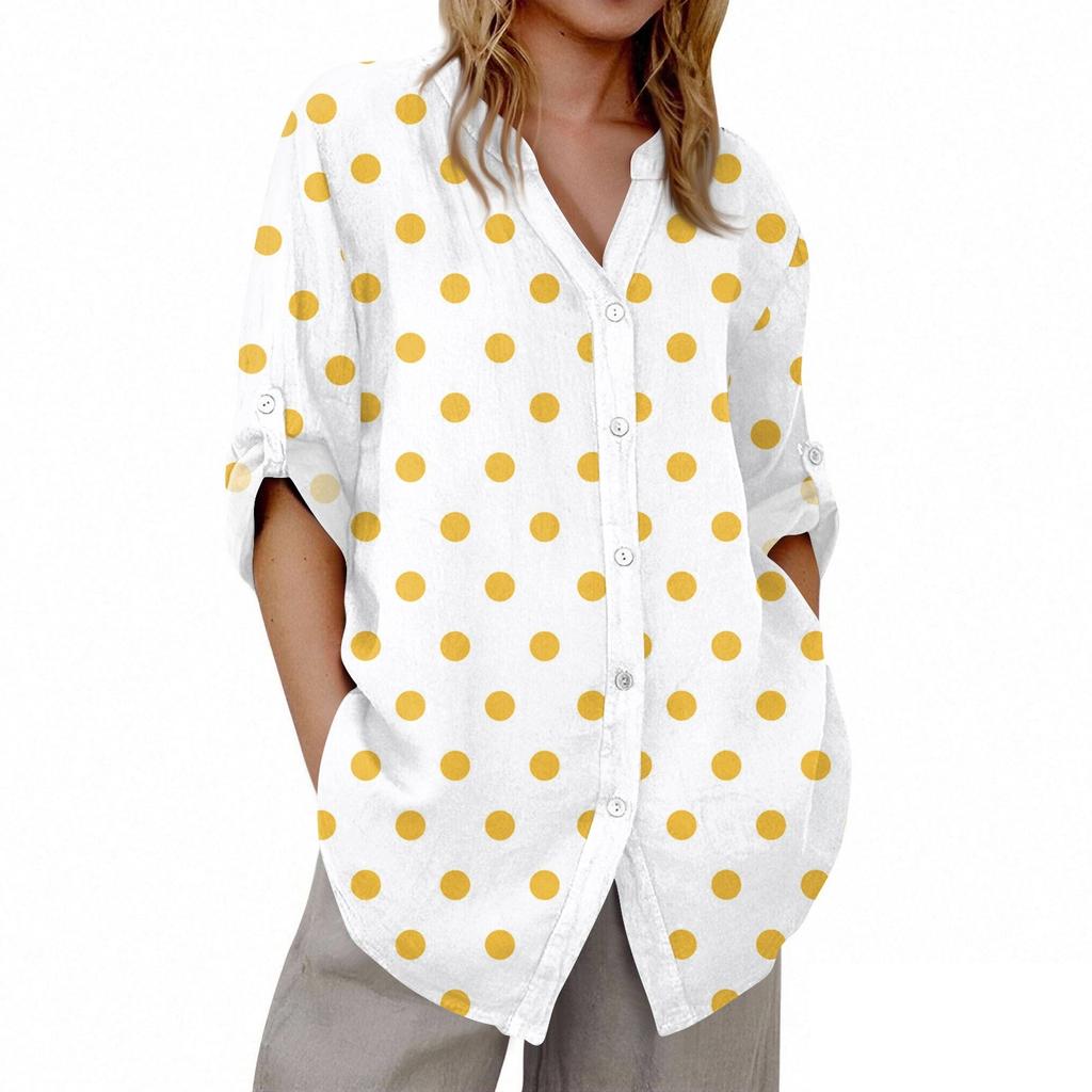 Women's V-neck 3/4 Sleeve Printed Cardigan