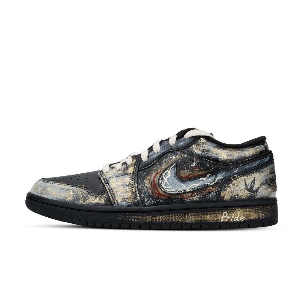 Jordan Air Jordan 1 Monster Lab, Arrogance Niskie Klasyczne Buty Koszykarskie Męskie Czarne Czerwone Złote 553558-093(Team445-)