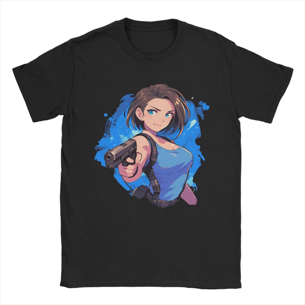 Jill Valentine TShirts for Unisex Funny Pure Cotton Tee Shirt Round Collar Short Sleeve T Shirts Party Clothing