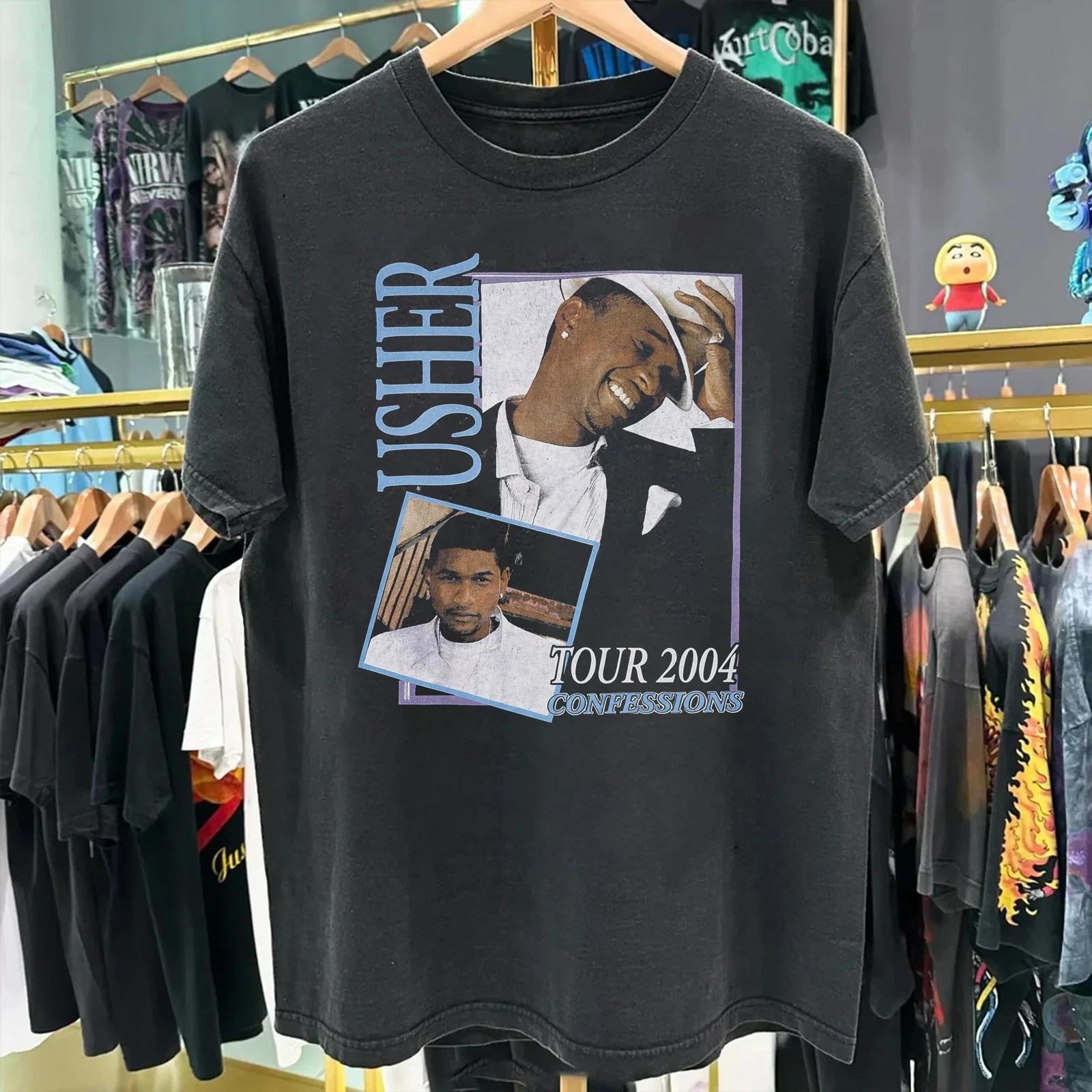 Rare 2004 Usher Confessions Tour Washed T-Shirt Black L M