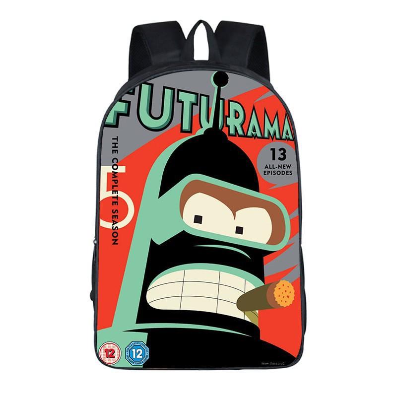Futurama Primary And Secondary School School Bag Large Capacity Multi-Layer Multifunctional Backpack Outdoor Travel Backpack