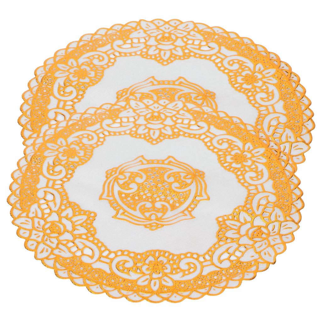 2 st 20x20 cm Bordstabletter Guld Placemats Kaffekoppsmattor Underlägg för Bröllopsfest TillbehörTyp 04
