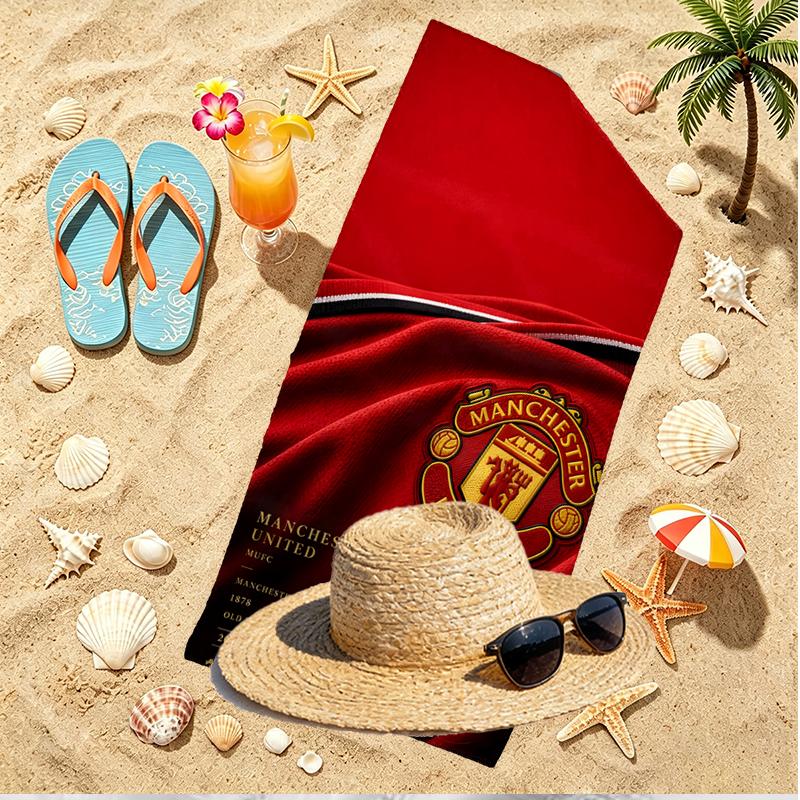 Football team Print Beach Towel, Versatile Lightweight Absorbent Beach Towel for Pool Surf Yoga Bathroom, Perfect Birthday Holiday Gift