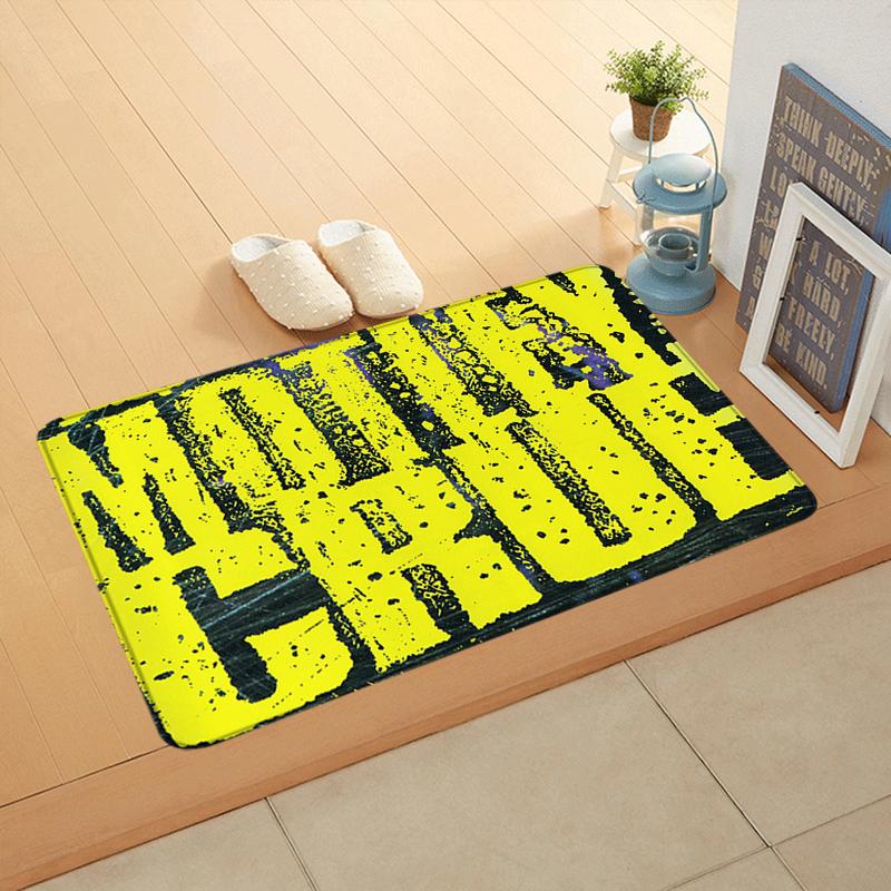 Doormat Flannel Floor Mat M-Motley Crue Indoor Foot Rug Cozy Bedside Mats Kitchen Corridor Water Absorbent Carpet Balcony Decor