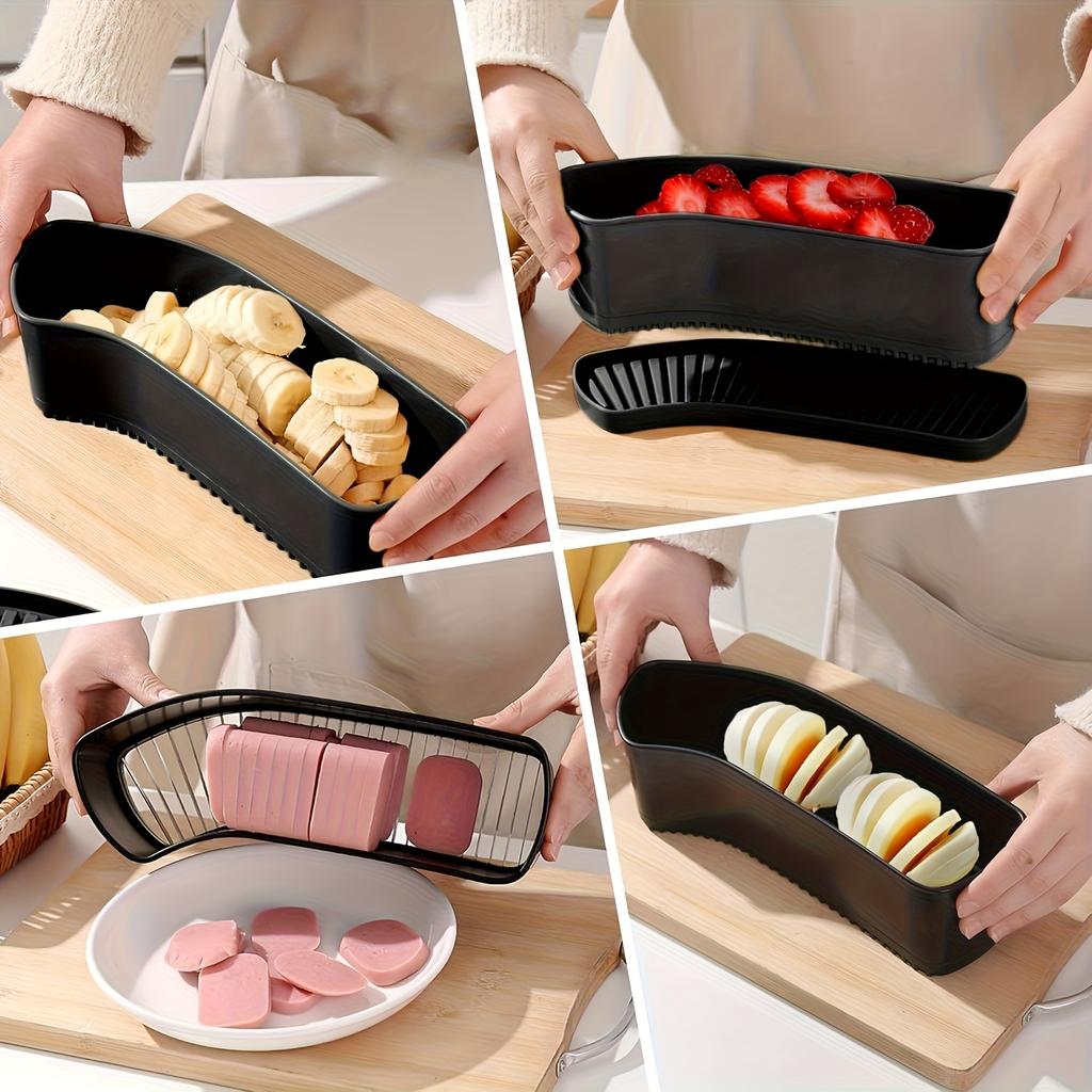 1pc Multifunctional Fruit Slicer Cup Banana Slicer, Cucumber, Strawberry Slicer, Ham Egg Slicers, Kitchen Portable Slicing Tool