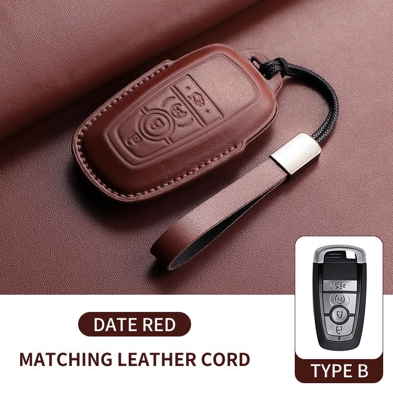 Leather Car Key Case Cover For Lincoln Nautilus Corsair Aviator Navigator Anti-Scratch Auto Keychain Protector Shell Accessories