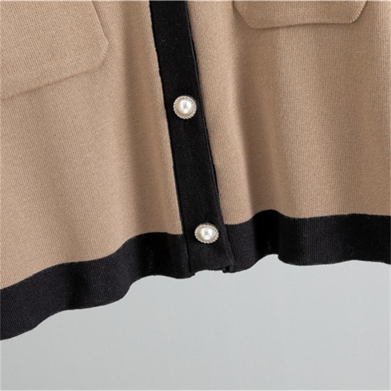 Dámský podzimní módní pletený oblek s výstřihem do V, široké nohavice, pletená vesta, pletený kardigan, třídílný set