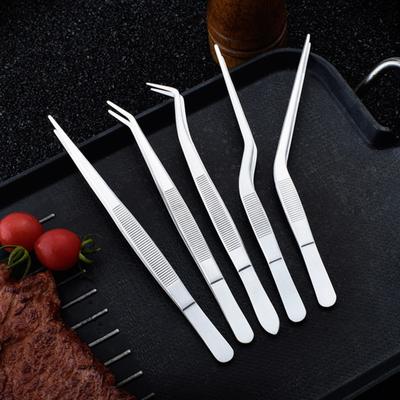 5 Pcs Kitchen Tweezer Tongs Stainless Steel Food Tongs Professional Chef Tweezers Set for Precise Gripping Cooking Baking Plating Cake Decorating