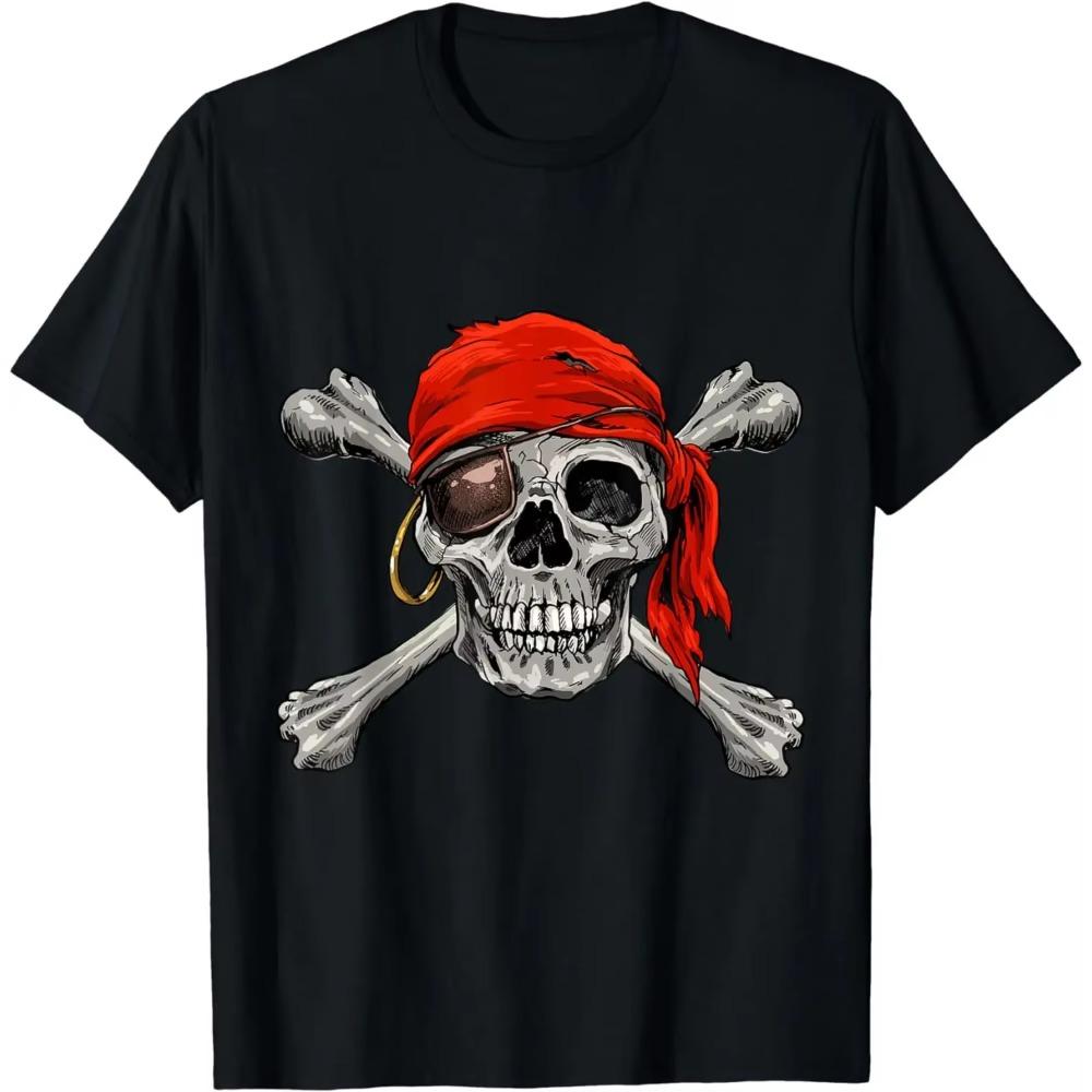 Jolly Roger Pirate Shirt Skull & Crossbones Shirt Halloween T-Shirt