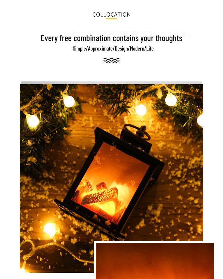 Nordic LED Flame Fireplace Lamp - Decorative Christmas Home Ornament