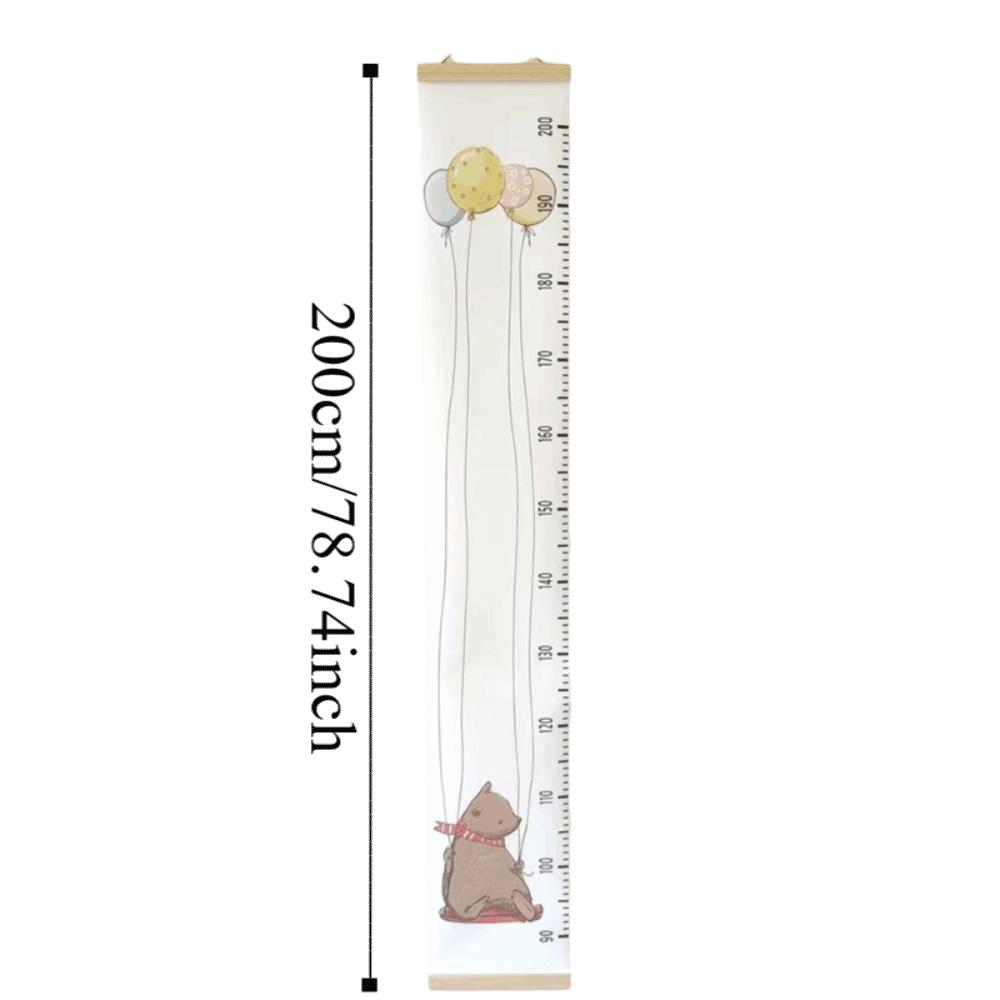 2M Höhe Kinderwachstumstabelle Wandbehang Cartoonmuster Größentabelle Wachstumslineal Abnehmbares Höhenmesslineal