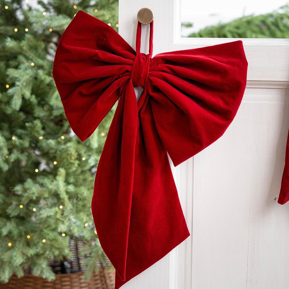 Velvet Large Bow Ribbon Decoration for Christmas Home and For Window Hanging Ornament Enhancing Seasonal Decor