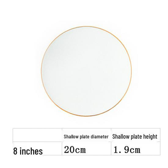 Nordic Gold Rim Steak Knife & Fork Plate Set - Western Dining & Breakfast Tableware