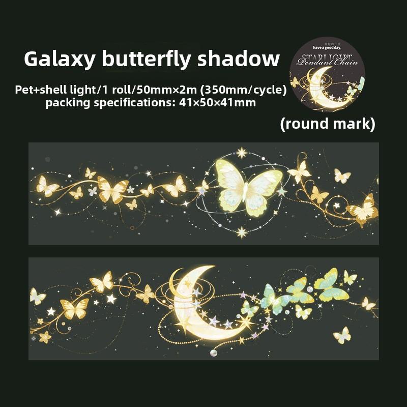 PET Tape Vintage Butterfly Starlight Pendant Decorative For DIY Journal Scrapbooking Collage Gift Wrapping Stationery PET Tape