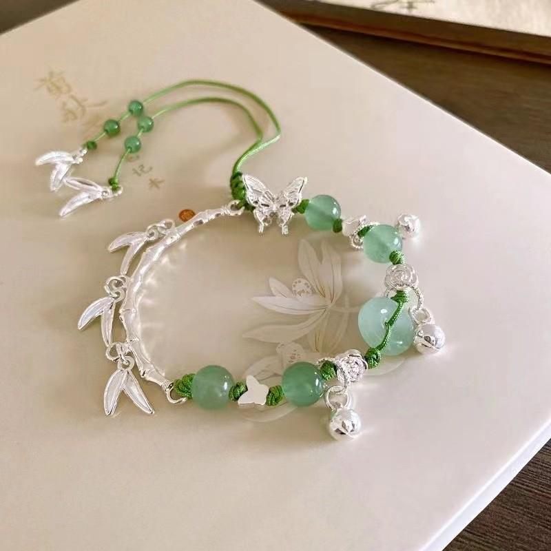 Geometric Alloy Chic Womens Bracelet With Bamboo And Butterfly 2024 Design